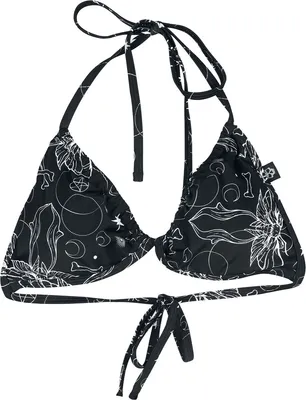 Produktbild von Gothicana by EMP Damen schwarzer Triangel-Bikini Mix and Match Oberteil mit herausnehmbaren Pads XXL
