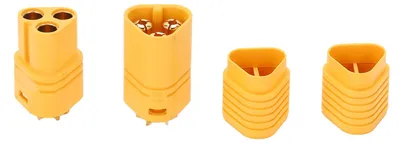 Obrázek produktu pro Konektor pro RC modely MT60, 3pólový, samec, samice, pozlacený, univerzální pro vozidla, letadla, lodě, žlutý