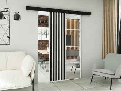 Produktbild von KIER FURNITURE Wandschiebetüren mit Spiegeln MOLI MOLI 100 - 106x205x1,6 cm - Weiß