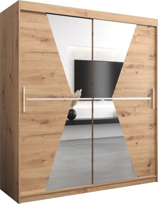 Produktbild von Kleiderschrank, Schiebetürenschrank Schlafzimmer, Schrank mit Spiegel MAROKO 180 cm