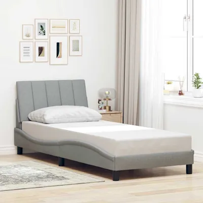 Produktbild von Möbel Bettgestell ohne Matratze Hellgrau 90x190 cm Stoff - Klassische Betten 3310356