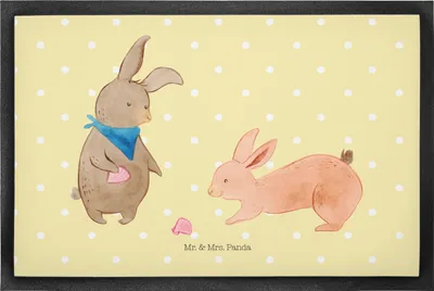 Produktbild von Mr. & Mrs. Panda fußmatte Hasen Muschel 50 x 75 cm - Gelb Pastell - Geschenk, BFF, Urlaub, Strand, Schmutzmatte, Fussmatte, Meer, Freundin, bodenmatte, Muttertag