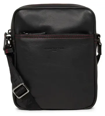 Image de Lancaster Sacoche Cuir Soft Vintage 320-14 Noir/Rouge