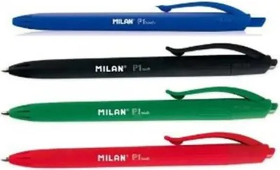 Zdjęcie produktu dla Pióro MILAN Touch 1 mm niebieskie – gumowana obudowa, mechanizm wysuwany