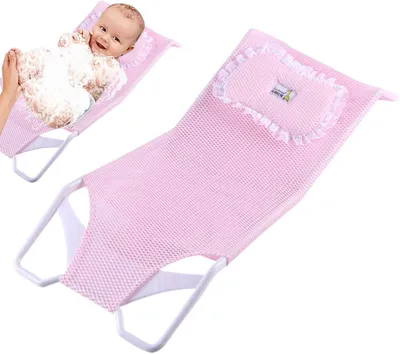 Productafbeelding van Babybadkussen, badrek en babybadstoeltje voor kinderen en meisjes van 0-6 maanden