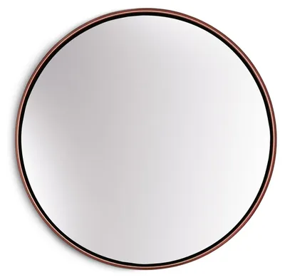 Produktbild von Elegance by Casa Chic - Wandspiegel aus Metall - Rund 40 cm Durchmesser - Galvanisiertes Metall - Ideal für Badezimmer und Wohnzimmer - Rose Gold
