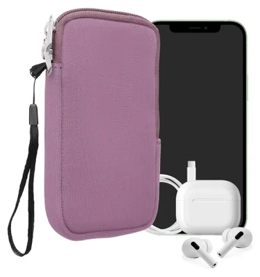 Produktbild von kwmobile Neopren Handytasche für Smartphones XXL - 7" - Handy Tasche mit Reißverschluss - Handyhülle universal Lavendel