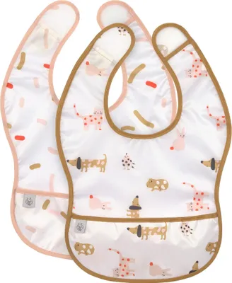 Produktbild von LÄSSIG Baby Lätzchen Set 2 Stk. mit Auffangschutz wasserabweisend Klettverschluss/Little Mateys spicy orange