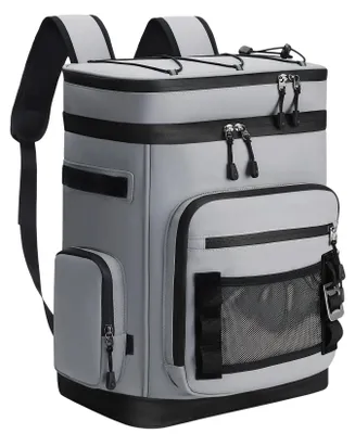 Immagine prodotto di Zaino termico capiente - Zaino termico isolato da 30 litri - Impermeabile e a tenuta stagna - Ideale per campeggio, pesca, picnic e viaggi - Grigio