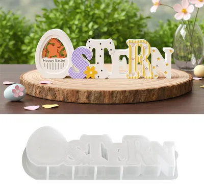 Produktbild von Silikonformen für Osterbuchstaben, Eier, Hasen, Gipsformen, DIY-Osterdekoration, Bastelprojekte, Ornamente