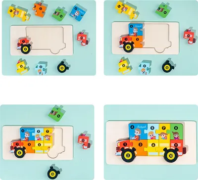 Produktbild von Passendes 3D-Puzzle aus Holz, pädagogisch interessantes Puzzle-Spielzeug für Zuhause, Party, Typ 6