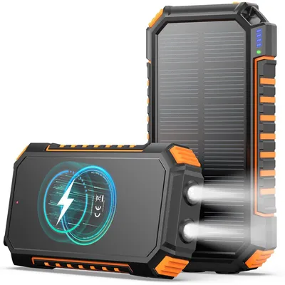 Produktbild von A ADDTOP Solar Power Bank 20000mAh kabelloses PowerBank mit USB C für Phone