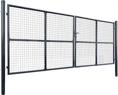 Obrázek produktu pro vidaXL Zahradní brána z pozinkované oceli 400 x 150 cm šedá