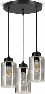 Produktbild von Luxolar Led Pendelleuchte - Hängelampe 3 flammig schwarz E27 60 W - Deckenleuchte wohnzimmer, Schwarz Glas