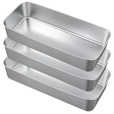 3er-Pack Brotbackform Edelstahl 33x15x6,5 cm
