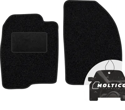 Produktbild von moto-MOLTICO Vorne Fußmatten Auto Velours Autoteppiche Schwarz Automatten Set 2-teilig passend für Mazda 2 I 2003-2007
