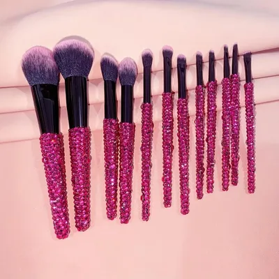 Image de Ensemble de 12 pinceaux de maquillage avec des poils en nylon