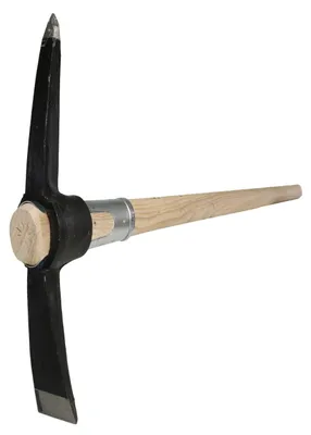 Produktbild von TRIUSO Kreuzhacke, Spitzhacke, geschmiedet, schwarz lackiert, 950 mm Eschenstiel, 1.500 g Kopfgewicht