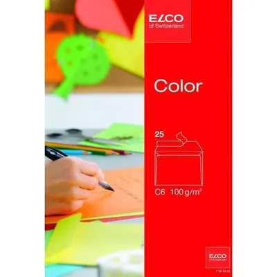 Image de ELCO 74634.92 ELCO Briefumschläge Color DIN C6 ohne Fenster intensivrot haftklebend 25 St.