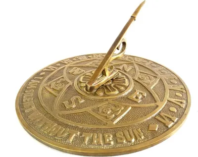 Produktbild von Garten-Sonnenuhr aus Messing - FLOWER - SDC - Durchmesser 20 cm