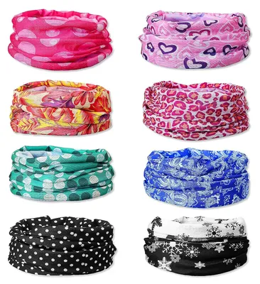 Produktbild von TRANKIELO® - 8 Stück multifunktionale Kopftücher/Bandanas - Paisley-Muster - Für Damen und Herren