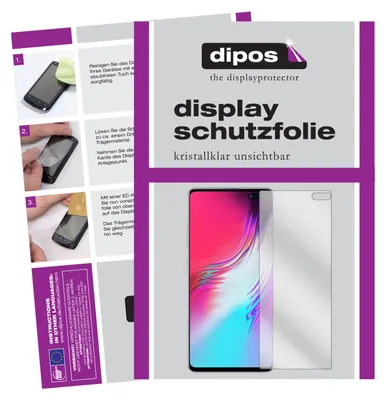 A collage of images showing instructions for applying a screen protector and the product itself.