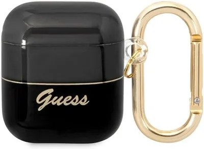 Produktbild von Guess Translucent Case fr AirPods 1/2 Schwarz Handyhlle Schutzhlle