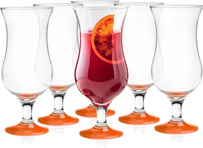 Produktbild von Glasmark Krosno Gläser Cocktailgläser Set Longdrink Cocktail Gin Bier Longdrinkgläser Cocktailgläser Trinkglas Glas Smoothie Dessert Orange 6 x 420ml