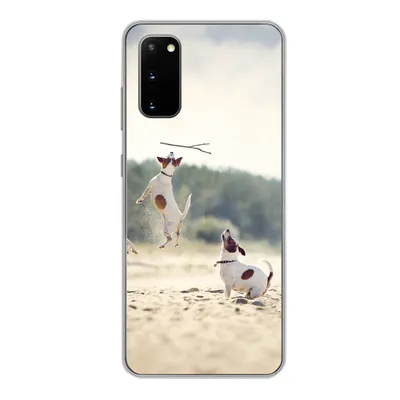 Produktbild von MuchoWow® Handyhülle Schutzhülle Hülle für Samsung Galaxy S20 Hund - Zweig - Sand Silikon Softcase Handy Hülle - Bild