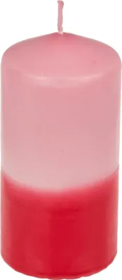 Produktbild von Stumpenkerze mit Farbverlauf, rosa/rot