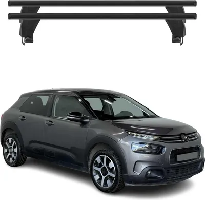 Image de Barres de toit Transversales pour Citroen C4 Cactus II 2018-2024 Alu Noir 2x
