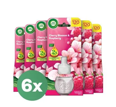 Zdjęcie produktu dla Air Wick Cherry Blossom and Raspberry wkład do elektrycznego odświeżacza powietrza 6x19ml