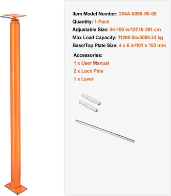 Obrázok produktu pre Podlahový zdvihák, výškovo nastaviteľný, vysoká nosnosť, 11200lbs 54to150in
