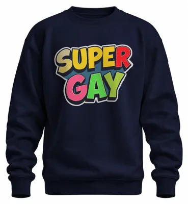 Immagine prodotto di Felpa colorata arcobaleno, con scritta "Pride LGBT queer", taglia XL, colore blu navy