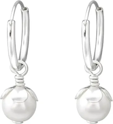 Produktbild von Creolen mit Perle: Ohrringe Silber 925