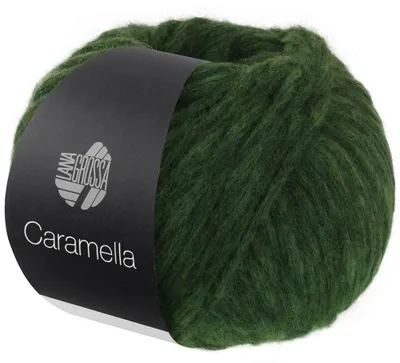 Produktbild von Lana Grossa CARAMELLA 50 g Strukturiertes Effektgarn aus Alpaka-Merinofasern 110 m Farbe 007 - Dunkelgrün