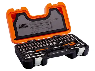 Image de Bahco Jeu de clés à douille acier chrome vanadium 46 pces 1/4 pouce avec Dynamik-Drive - BAHCO S460