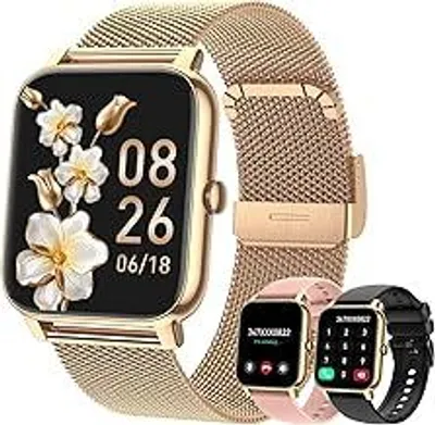 Obrázek produktu pro Chytré hodinky pro ženy Fitness hodinky Náramkové hodinky s funkcí telefonu: Vodotěsné Fitness tracker Pánské Bluetooth volání Chytré hodinky s monitorem srdečního tepu Monitor spánku Krokoměr Sportovní hodinky Hodinky pro Android iOS