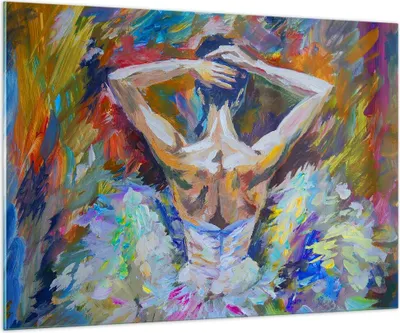 Produktbild von Bilder auf glas - Balletttänzer tanzen - 100x70cm - Glasbilder - Wandbilder - Kunstdruck - zum Aufhängen bereit - Wanddekoration aus Glas - Glas Bilder - Wandbild auf Glas - Einteilig - GAA100x70-3503