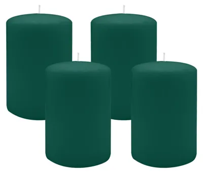 Produktbild von Flachkopf-Stumpenkerzen Dunkelgrün 100 x Ø 60 mm, 4 Stück
