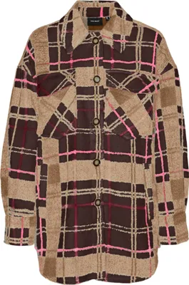 Produktbild von VERO MODA Hemd Jacke Übergangs Plaid Shacket Kariert mit Knopfleiste VMLESLIE Größe: XL