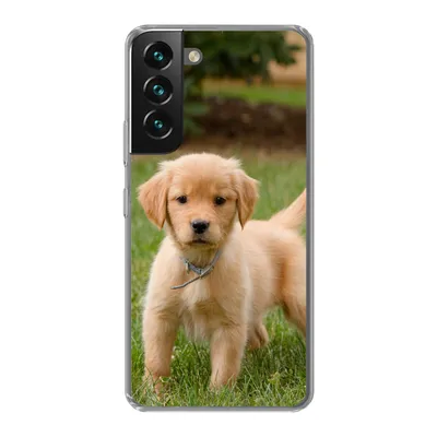 Produktbild von MuchoWow® Handyhülle Schutzhülle Hülle für Samsung Galaxy S22 Golden Retriever Welpe im grünen Gras Silikon Softcase Handy Hülle - Mobiltelefonhülle