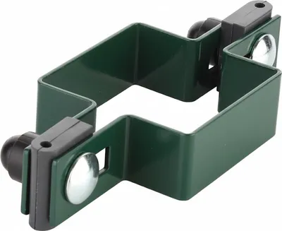 Produktbild von LogistSystem Mittelschelle rechteckig im SET 60x40mm für FI4mm Draht - Grün Zaunschelle für Zaunpfosten - Befestigung von Gitterstabmatten - Zaunschellen Schelle Strebenschelle Pfostenschelle