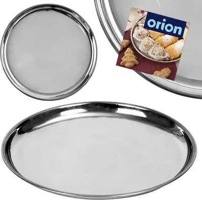 Obrázek produktu pro Orion servírovací podnos Servírovací talíř Servírovací talíř Číšnický podnos z oceli kulatý 23 cm