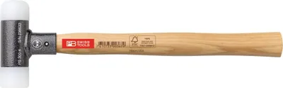 Immagine prodotto di PB Swiss Tools Martello anti-rimbalzo, con inserti in nylon, manico in legno di noce americano, 50 mm