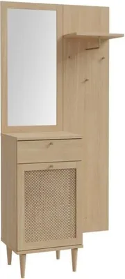 Image de Armoire - CALASETTA - Chêne - 1 porte - 1 tiroir - 90,4 x 41,4 x 198 cm