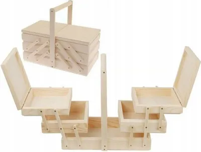 Produktbild von BOX Nähkasten aus HOLZ Nähzeug Nähkorb Näh Nähkästchen Nähbox Handarbeit NATUR