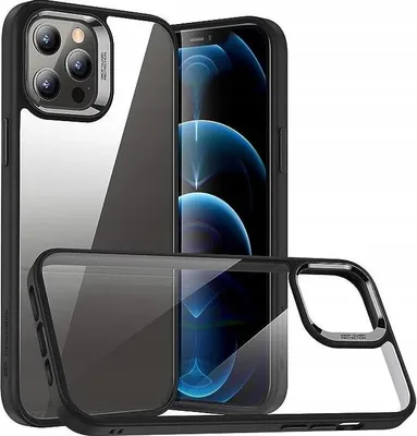 Image de Étui ESR pour Apple iPhone 12 Pro Max Silicone Cadre noir Dos transparent