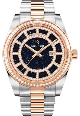 Image de Paul Rich PR-47456  Montre Crown Legacy en argent et or rose, bleu aventurine