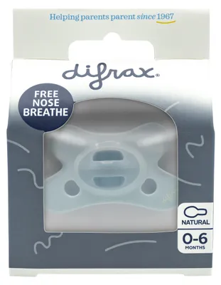 Productafbeelding van Difrax Fopspeen Natural 0-6 maand Siliconen Blue (1 stuk)